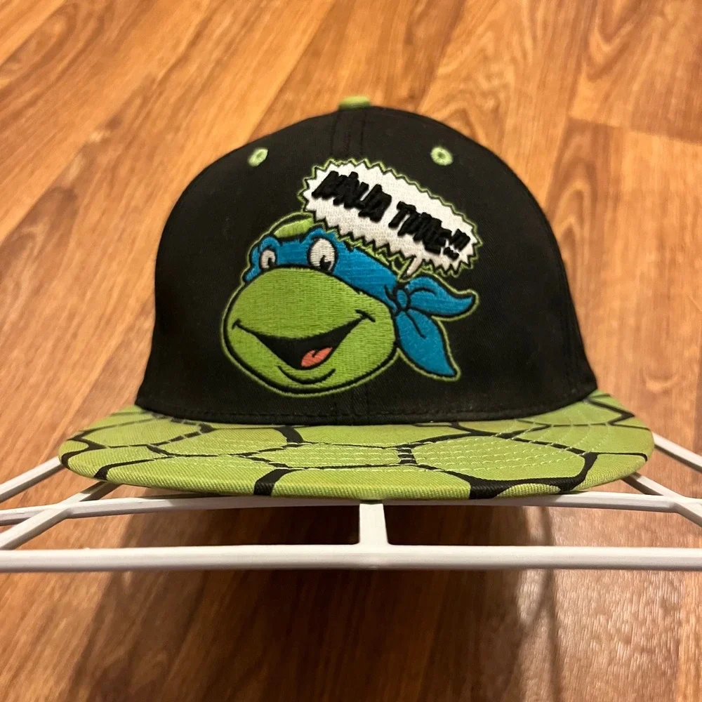 Teenage Mutant Ninja Turtles Leonardo Hat Cap Kids S/M Black‎ Green Snapback